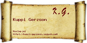 Kuppi Gerzson névjegykártya